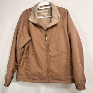 Cabela's Women’s Outerwear Adj Waist Brown Jacket  Full Zip Fleece Lined Sz Med